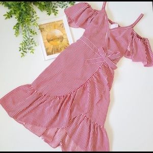 Club Monaco Daphins Red Stripe Dress